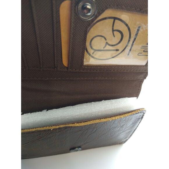 PG Collections Cross Rawhide Brown Leather Mobile Phone Case / Wallet / Wristlet - Picture 5 of 11